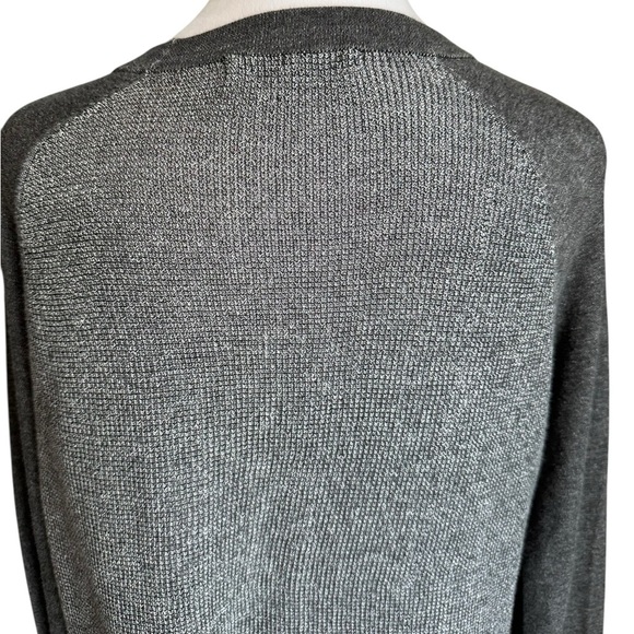 RAG & BONE Grey with Ivory Trim Thermal Crewneck Long Sleeve Sweater Size Medium - Picture 15 of 17